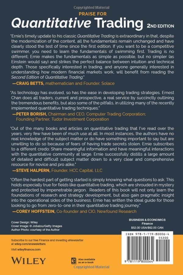 Quantitative Trading – Ernest P. Chan