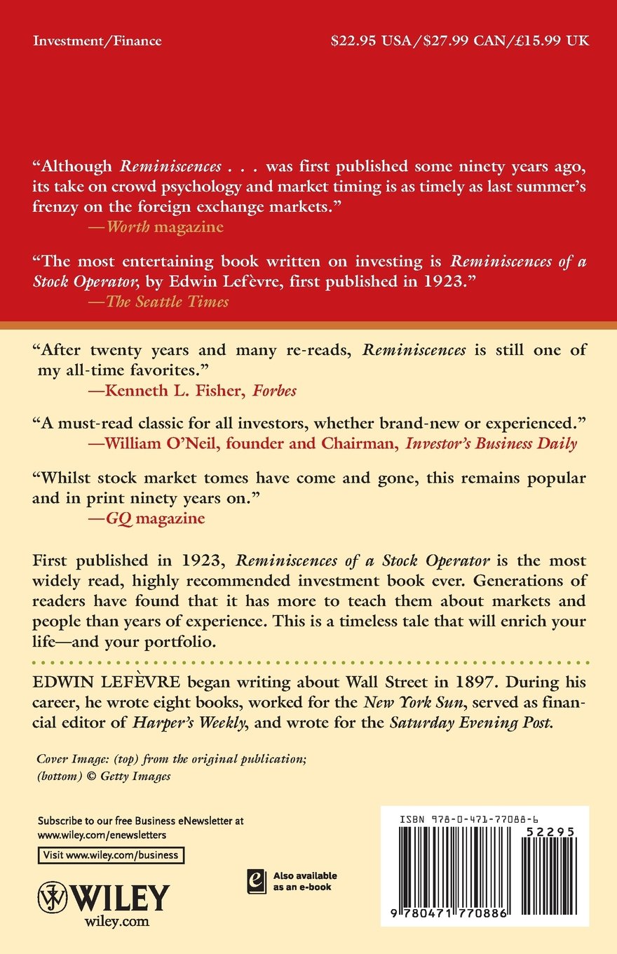 Reminiscences of a Stock Operator – Edwin Lefevre