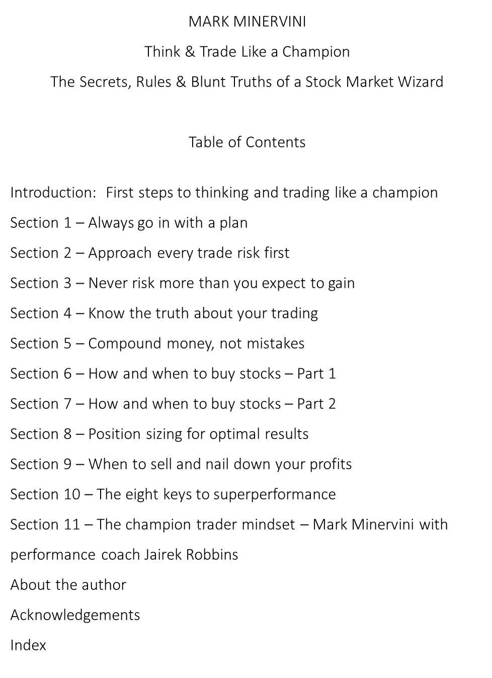 Think & Trade Like a Champion – Mark Minervini